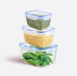 Plastic Seal Rectangle Storage Container Set Of 3 (1 LT+1.8 LT+3 LT), 12/cs. Plastic Seal Rectangle Storage Container Set Of 3 (1 LT+1.8 LT+3 LT), 12/cs.