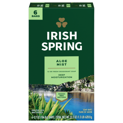 Irish Spring Bar Soap 6 pk. -Aloe 3.75 Oz, 12/cs.