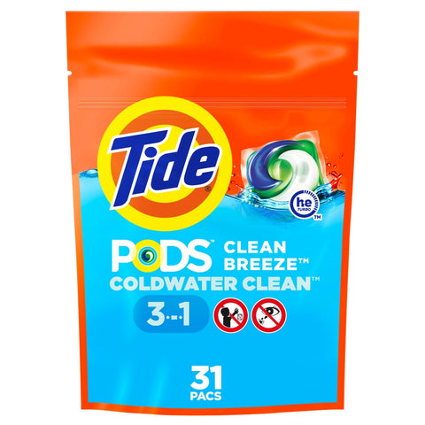 Tide Pods -Clean Breeze 31 CT, 6/cs