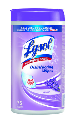 Lysol Wipes -Lavender Cotton Blossom 75 Ct, 6/cs.