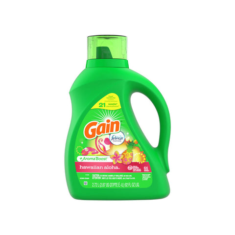 Gain Laundry Detergent -Hawaiian Aloha  88 Oz (2.6 L), 4/cs.