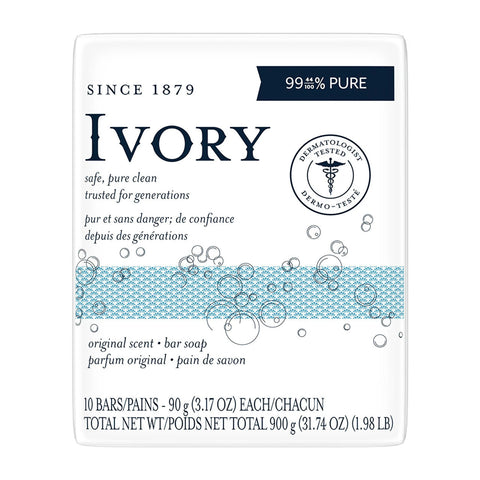 Ivory Bar Soap 10 pk. Original 3.17 Oz, 12/cs.