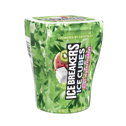 Ice Breakers Ice Cubes Kiwi Watermelon Sugar Free Gum 40 CT, 6/cs EXP: 10/2026