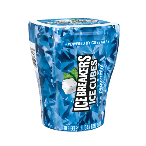 Ice Breakers Ice Cubes Peppermint Sugar Free Gum 40 CT, 6/cs EXP: 05/2027