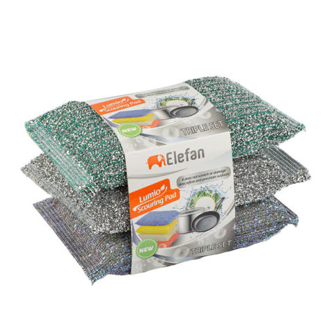 Lumio Scouring Pad Triple Pack, 10/cs