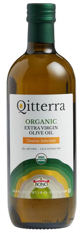 Qitterra Organic Extra Virgin Olive Oil 33.8 Oz, 6/cs.  EXP: 02/14/2027