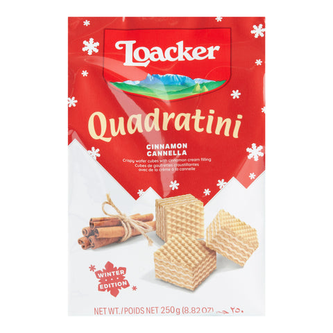 Loacker Quadratini Winter Edition Cinamon 250 G (8.82 Oz), 6/cs.