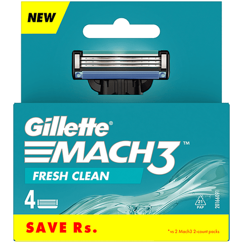 Gillette Mach 3 Blade Refill 4 Pk, 8/cs