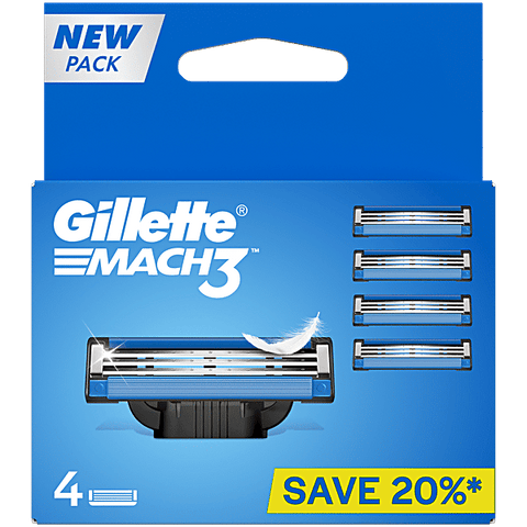 Gillette Mach 3 Refill Blades 4 Pk, 12/cs