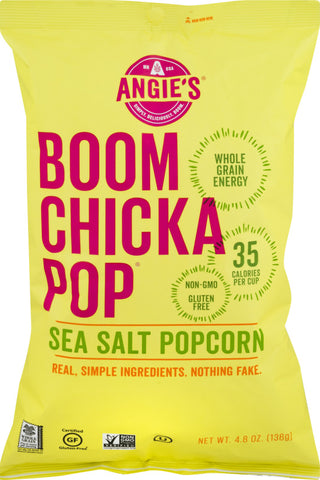 Angie's Boomchickapop Sea Salt Popcorn 4.8 Oz, 12/cs  EXP: 09/14/2026