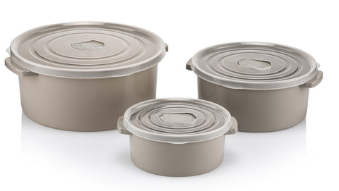 Plastic Round Micro Fresh Pot Set Of 3 (2 LT+1 LT+0.5 LT) 24/cs.