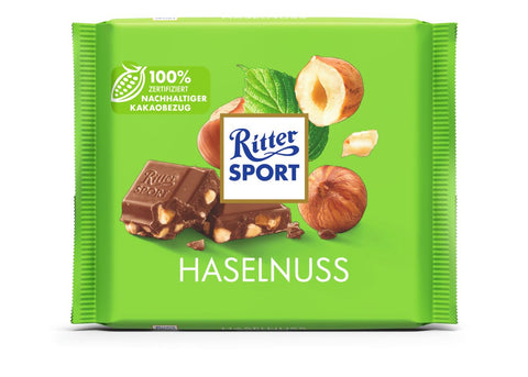 Ritter Sport Milk Chocolate Broken Hazelnut 100 G, 12/cs EXP: 06/05/2027