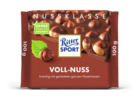 Ritter Sport Milk Chocolate Whole Hazelnut 100 G, 10/cs EXP:4/22/2027