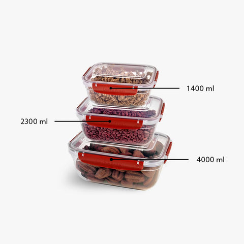 Plastic Seal Master Rectangle Set Of 3 (1.4 LT+2.3 LT+4 LT), 12/cs.*****