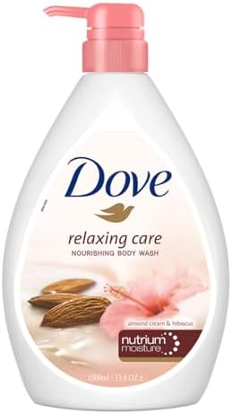 Dove Body Wash w/Pump -Almond & Hibiscus 33.8 Oz, 12/cs.