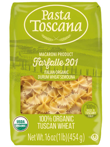Pasta Toscana Organic Pasta -Farfalle 1 Lb, 12/cs.  EXP: 05/07/2028