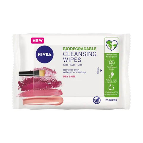 Nivea Wipes -Dry Skin 25 CT, 6/cs