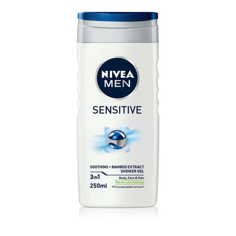 Nivea Body Wash Men -Sensitive 250 Ml, 12/cs.*****