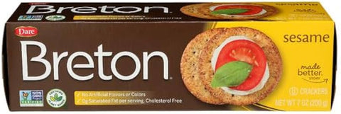 Dare Breton Sesame Crackers 7 Oz, 12/cs.  EXP: 8/31/2026