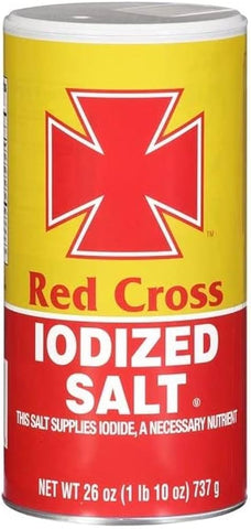 Red Cross Iodized Salt  26 Oz, 24/cs EXP: 08/07/2030
