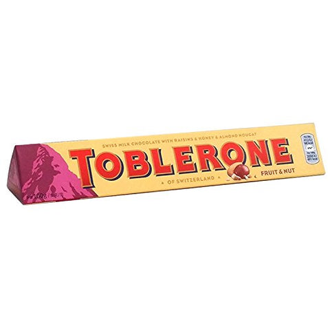 Toblerone Chocolate -Nut & Fruit 100 G, 20/cs.