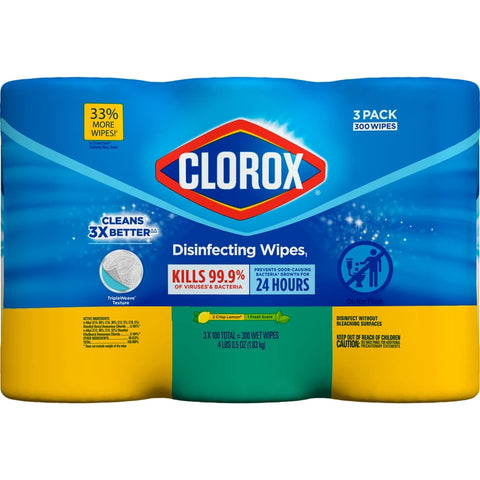 Clorox Disinfecting Cleaning Wipes Value Pack 100 CT 3 Pk, 4/cs