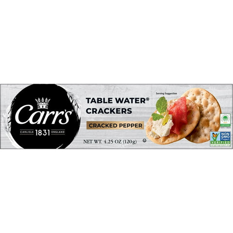 Carr's Crackers -Cracked Pepper 4.3 Oz, 12/cs. EXP: 12/17/2026