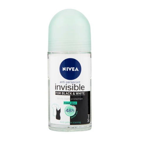 Nivea Roll-On Women -Black&White Invisible Fresh 50 Ml, 12/cs.