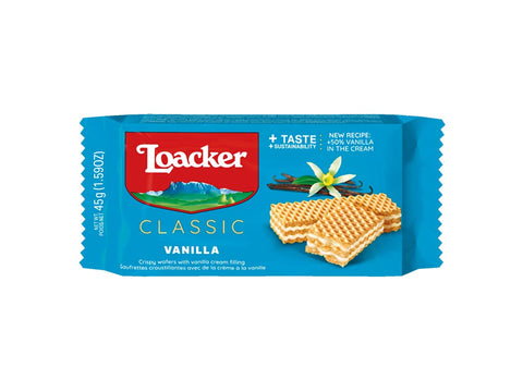 Loacker Classic Wafer -Vanilla 1.59 Oz, 12/cs. EXP: 07/31/2027