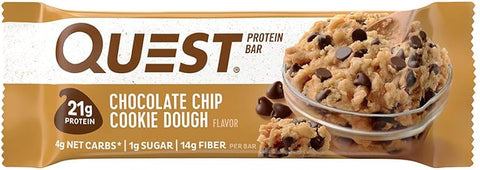 Quest Protein Bar -Chocolate Chip Cookie Dough 2.12 Oz (60 G), 12/cs. EXP: 2/23/2027