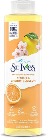 St. Ives Body Wash -Citrus & Cherry Blossom Energizing 22 Oz, 4/cs