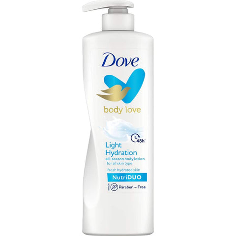 Dove Body Lotion w/Pump -Light Hydration 400 Ml, 12/cs.