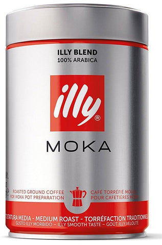 Illy Ground Moka Classico Coffee Medium Roast 250 G (8.8 Oz), 12/cs EXP: 07/2027