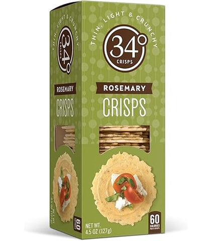 34 Degrees Rosemary Crisps 4.5 Oz, 12/cs.