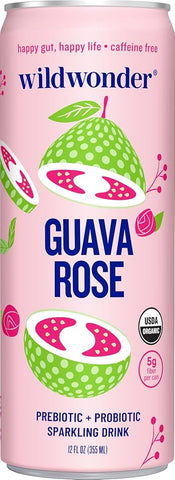 Wild Wonder Sparkling Drink -Guava Rose Probiotic 12 Oz, 12/cs EXP: 02/19/2028