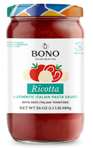 Bono Pasta Sauce -Ricotta 24 Oz, 6/cs.  EXP: 10/30/2028