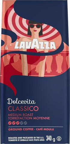 Lavazza Classico Medium Roast Ground Coffee 12 Oz, 6/cs. EXP: 08/30/2027