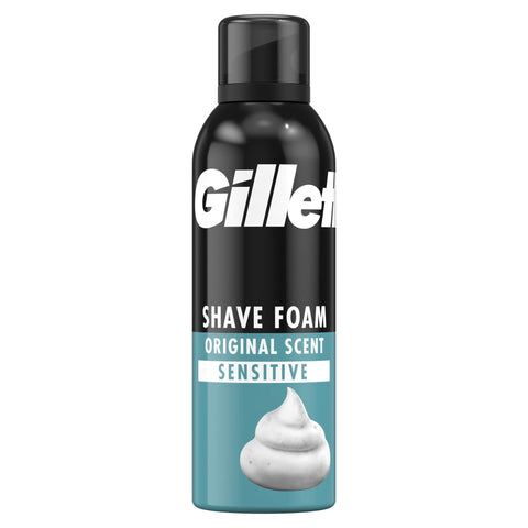 Gillette Shave Foam -Sensitive 200 Ml, 6/cs.