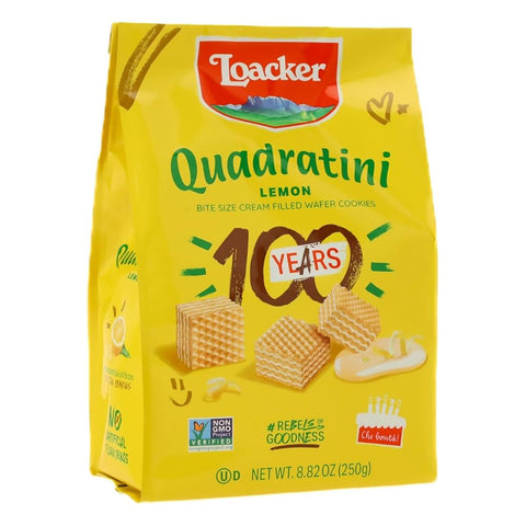 Loacker Quadratini Lemon 250 G (8.82 Oz), 6/cs.