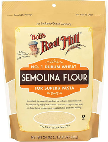Bob's Red Mill Semolina Pasta Flour 24 Oz, 4/cs EXP: 10/3/2027