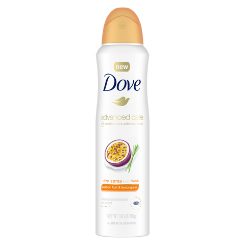 Dove Body Spray Passion Fruit Lemongrass 250 Ml, 6/cs.