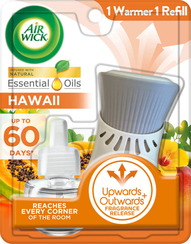 Airwick Scented Oil Starter Kit -Hawaii Exotic Papaya & Hibiscus Flower 1 Ct, 6/cs.
