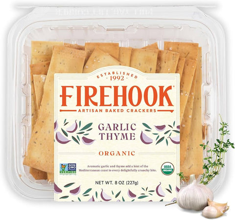 Firehook Crackers -Garlich Thyme 8 Oz, 12/cs.  EXP: 06/16/2026