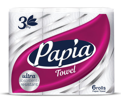 Papia Kitchen Towel 6 Roll, 4/cs.