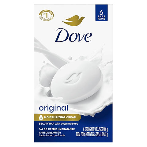 Dove Bar Soap -White 6 Pk, 3.75 Oz, 12/cs.