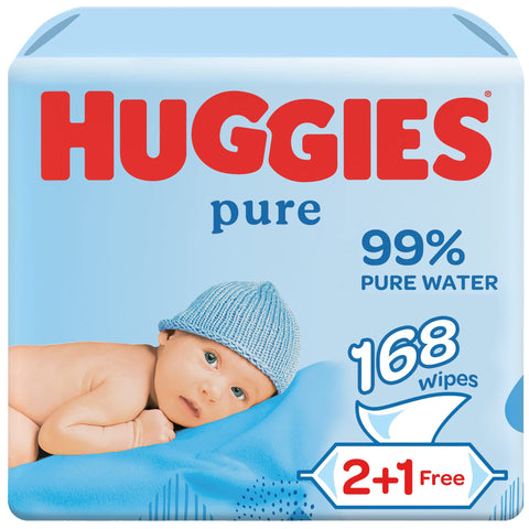 Huggies Baby Wipes -Pure 3 Pk. 168 Ct, 4/cs.