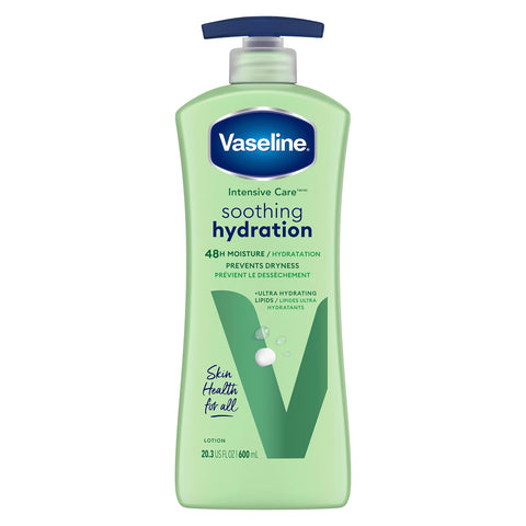 Vaseline Lotion w/Pump -Soothing Hydration w/Aloe 600 Ml, 12/cs.