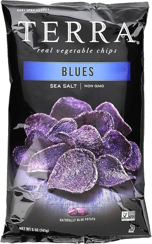Terra Blue Potato Chips 5 Oz, 12/cs. EXP: 11/10/2026