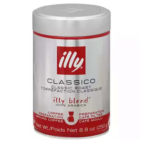 Illy Classico Ground Medium Roast Ground Drip Coffee 8.8 Oz, 6/cs.  EXP: 10/2027