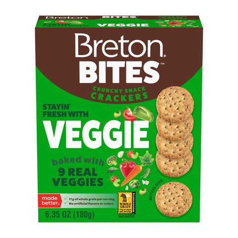Dare Breton Bites Veggie Crackers 6.35 Oz, 12/cs.  EXP: 02/2027